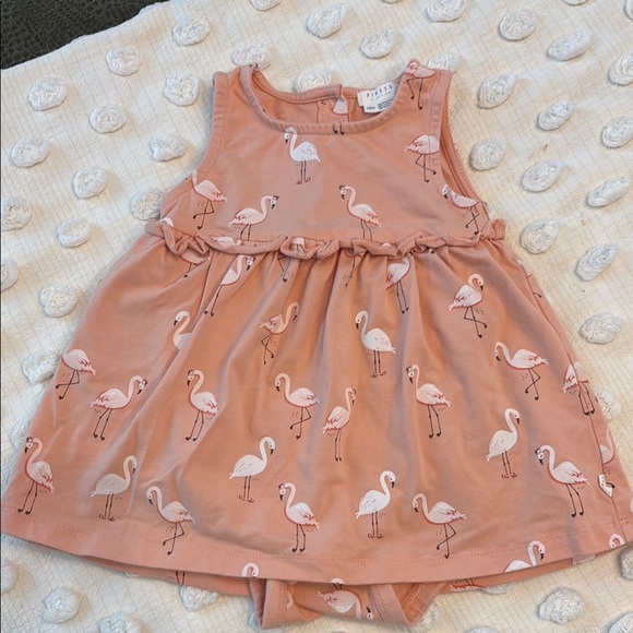 Firsts by Petit Lem Pink Flamingo Dress - Picture 1 of 4
